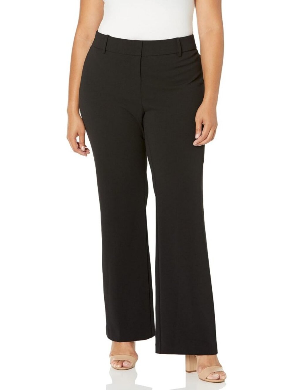 Plus Size Soft Crepe Bootcut Dress Pants for Women - Modern Fit, Comfortable